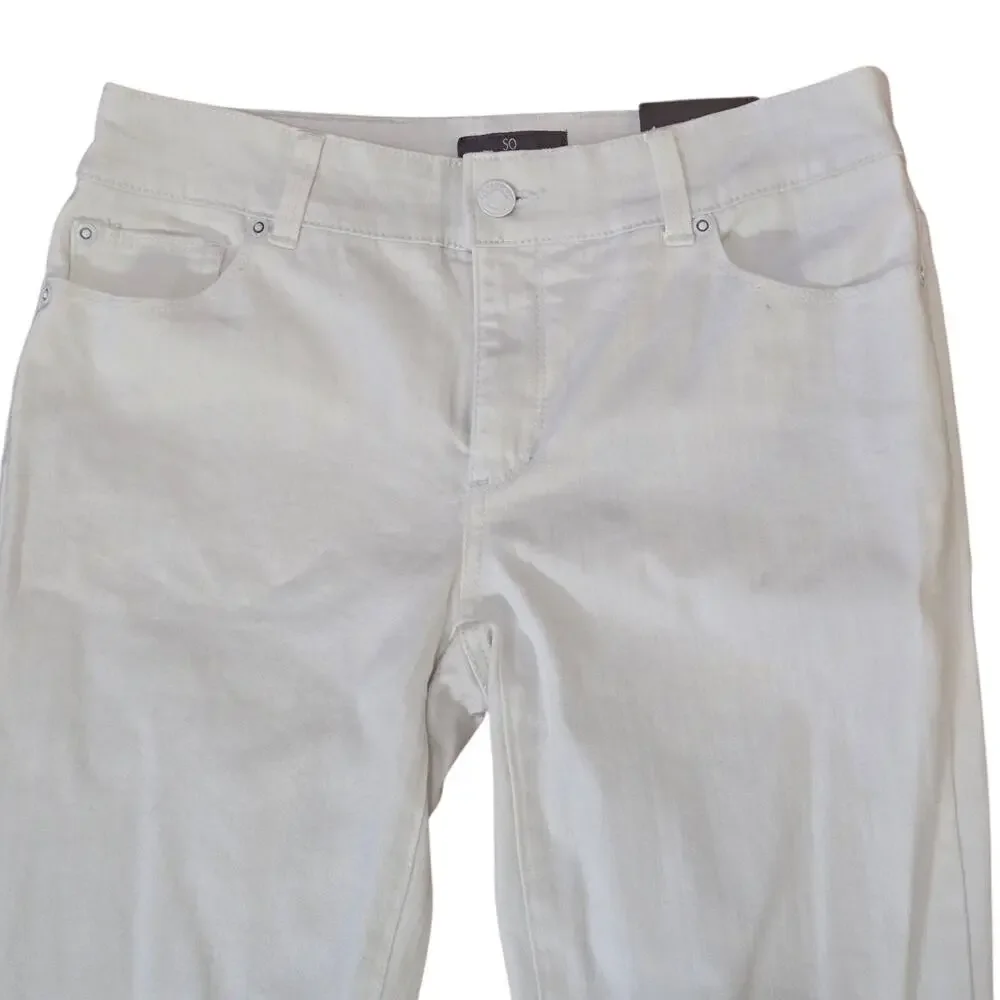 Chico’s So Slimming Slim Straight Leg Jeans White Stretch 0 Size 4 Small NWT - Picture 3 of 12
